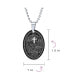 Фото #2 товара Protection Religious El Padre Maestro Our Lords Prayer Oval Pendant Necklace Black Silver Stainless Steel