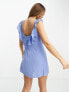 Фото #3 товара ASOS DESIGN ruffle detail mini wrap sundress in cornflour blue