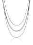 Kayla Silver Necklace MCN23102S triple steel necklace