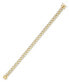 ფოტო #3 პროდუქტის Men's Two-Tone Cuban Link Chain Bracelet in 14k Gold-Plated Sterling Silver and Sterling Silver