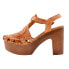 Sbicca Rosarito Huarache Block Heels Womens Beige Casual Sandals PS156-282