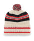 Men's Cream Toronto Raptors Hone Patch Cuffed Knit Hat with Pom - фото #2