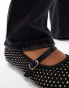 Glamorous mesh ballet flats in black