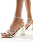 New Look block heel strappy sandal in gold