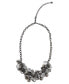 ფოტო #1 პროდუქტის Oxidized Silver-Tone Crystal Cluster Adjustable Necklace