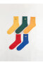 Фото #2 товара Pamuklu Esnek Kumaştan Nakış İşlemeli Erkek Soket Çorap 5'li