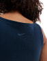 Nike Training One wrapped ribbed vest in navy