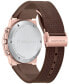 ფოტო #3 პროდუქტის Salvatore Men's Swiss Chronograph Brown Silicone Strap Watch 41mm