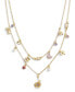 Фото #1 товара COACH faux Stone Signature Mixed Charm Layered Necklace