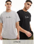 Фото #1 товара Threadbare multipack t-shirt in black and grey