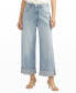 Women's Baggy Mid Rise Wide Leg Cropped Jeans