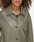 Фото #5 товара Women's Faux Leather Relaxed Vintage Look Blazer