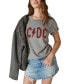 Фото #4 товара Women's ACDC Beaded Boyfriend Cotton T-Shirt
