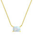 Фото #1 товара Macy's lab-Grown Opal Rectangle Cut Solitaire 18" Pendant Necklace (1 ct. t.w.)