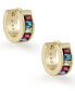 ფოტო #1 პროდუქტის Small Square Crystal Huggie Hoop Earrings, 0.5"