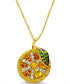 Фото #1 товара Macy's multi-Colored Sapphire and Tsavorite (1/20 ct. t.w.) Orange Pendant in 14K Yellow Gold