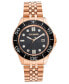 ფოტო #1 პროდუქტის Men's Rose Gold-Tone Polished Metal Link Bracelet Watch, 42X48mm