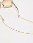 ASOS DESIGN waterproof stainless steel sunglasses chain in gold tone