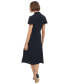 ფოტო #2 პროდუქტის Women's Button-Front Tie-Waist Flutter-Sleeve Dress