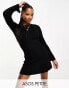 Фото #1 товара ASOS DESIGN Petite knitted fit and flare mini dress in black