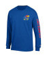 Men's Royal Kansas Jayhawks Team Stack Long Sleeve T-shirt