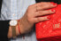 Фото #3 товара Плетеный браслет с красно-золотым сердцем