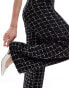 Mango tweed check jumpsuit in black