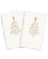 Christmas Tree Scroll 100% Turkish Cotton 2-Pc. Hand Towel Set