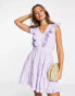 Vila frill detail tie back mini dress in lilac lila, 44 - фото #1