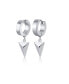 ფოტო #1 პროდუქტის Stainless Steel Triangle Charm Huggie Hoop Earrings