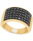 ფოტო #3 პროდუქტის Men's Black Diamond Ring (2 ct. t.w.) in 14k Gold-Plated Sterling Silver