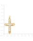 ფოტო #4 პროდუქტის Ornate Two-Tone Cross Pendant in 14k Gold