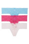 Фото #1 товара Skarlett Blue 173423 Womens Obsessed Thong 3-Pack Blue/Confetti/Pink Size Medium