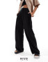 Фото #1 товара River Island Petite wide leg trouser in black