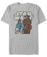 Фото #1 товара Star Wars Men's Cute Cartoon Chewie R2-D2 Porg Friends Short Sleeve T-Shirt