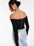 Фото #5 товара Bershka cut out long sleeve top in black