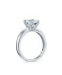 ფოტო #2 პროდუქტის Timeless Promise 2.75-3CT AAA CZ Round Brilliant Cut Solitaire Engagement Ring For Women Plain Thin Band .925 Sterling Silver