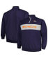Фото #1 товара Куртка Profile мужская Темно-синяя Denver Broncos Big and Tall Fleece Quarter-Zip