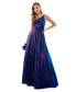 ფოტო #7 პროდუქტის Juniors' Strappy-Back Glitter-Finish Gown, Created for Macy's