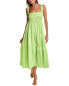 Jl Luxe Smocked Midi Dress Women's Green M