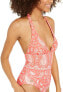 Фото #3 товара Michael Kors 281959 Romantic Paisley Halter One-Piece Soft Cups Ties Size 8