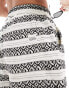 Native Youth stripe jacquard shorts co-ord in black and white