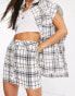 Фото #2 товара Topshop co ord denim mini skirt in check print