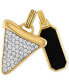 ფოტო #1 პროდუქტის 2-Pc. Set Onyx Dog Tag & Cubic Zirconia Pavé Shark Tooth Amulet Pendants in 14k Gold-Plated Sterling Silver, Created for Macy's