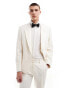 ASOS DESIGN low break slim tuxedo suit jacket in cream Белый, Chest 34 Regular - фото #1