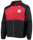 ფოტო #2 პროდუქტის Men's Black, Scarlet Nebraska Huskers Flash Forward Hoodie Full-Zip Windbreaker Jacket