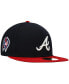 Фото #2 товара Men's Navy Atlanta Braves 9, 11 Memorial Side Patch 59Fifty Fitted Hat