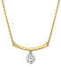 Фото #1 товара Sirena diamond Dangle Curved Bar 18" Pendant Necklace (1/3 ct. t.w.) in 14k Two-Tone Gold