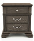 Фото #2 товара Hamilton 29" Solid Wood 3-Drawer Nightstand with Universal Serial Bus Ports