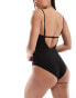 Фото #3 товара & Other Stories deep v swimsuit in black